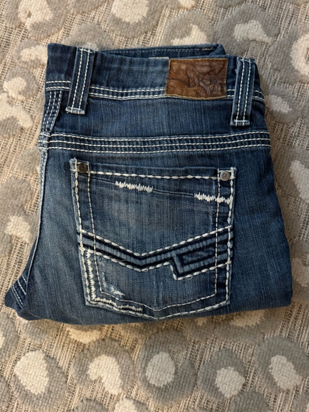 BKE Women’s Boot Cut Jeans in Dark Blue Denim